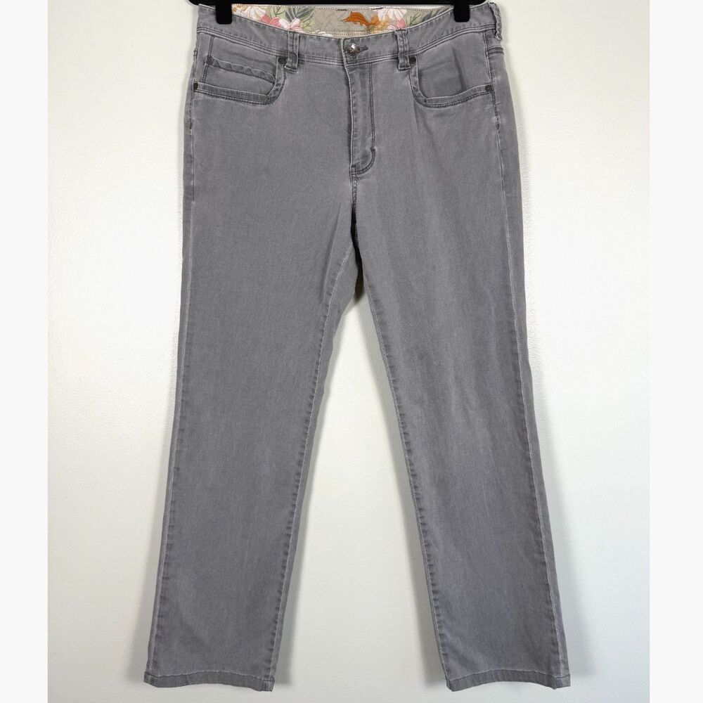 Tommy Bahama Gray Pants Mens 34x34 Stretch Casual Soft Comfort Straight